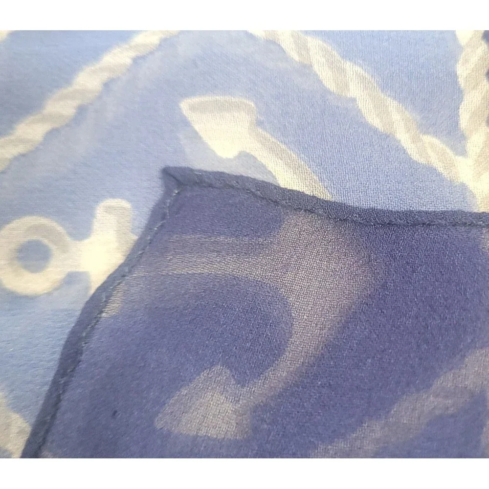 Nautical Silk Anchor Rectangular Scarf Echo 55